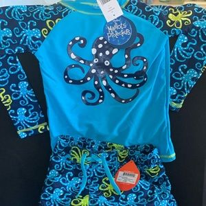 boys swim shirt and shorts new